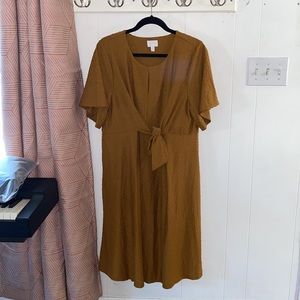 a:glow Maternity Mustard Swing Dress, NWOT XL